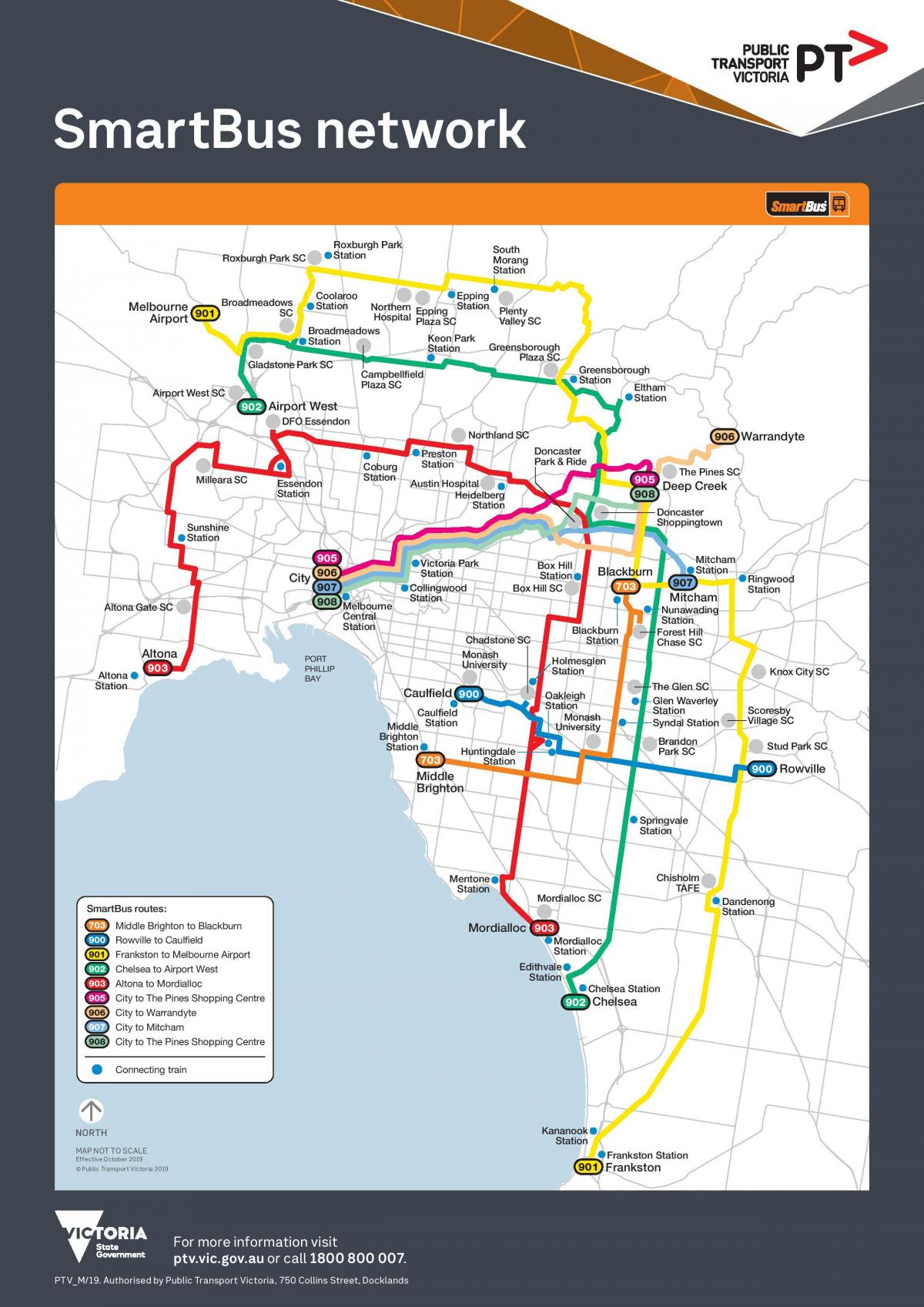 Mapa dworca autobusowego w Melbourne